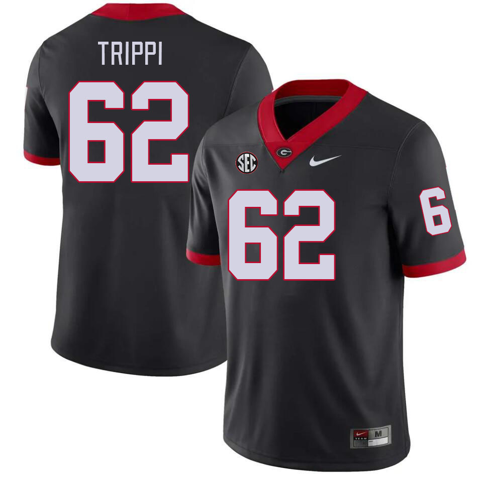 #62 Charley Trippi Georgia Bulldogs Jerseys Football Stitched-Black